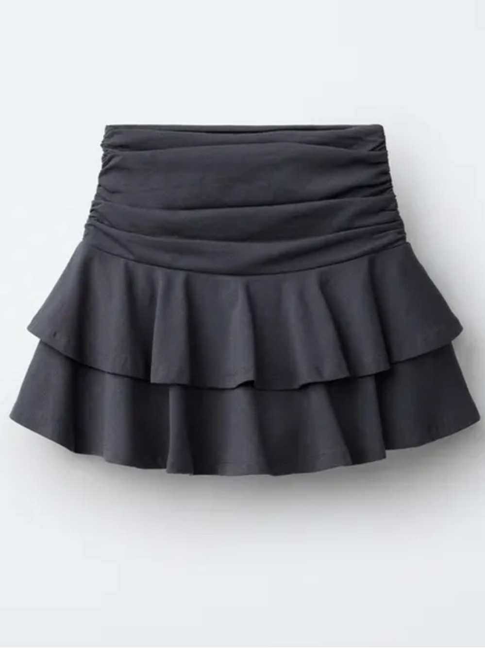 Zara Black Ruffle Hem Mini Skort